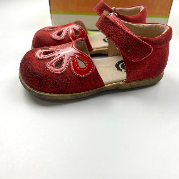 Livie & Luca Red Suede Petal Shoes - Picture 9 of 12